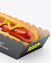 Kraft Paper Food Tray with Hot Dog Mockup