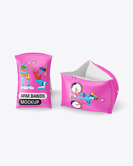 Matte Swimming Arm Bands Mockup - Rubber band mockup