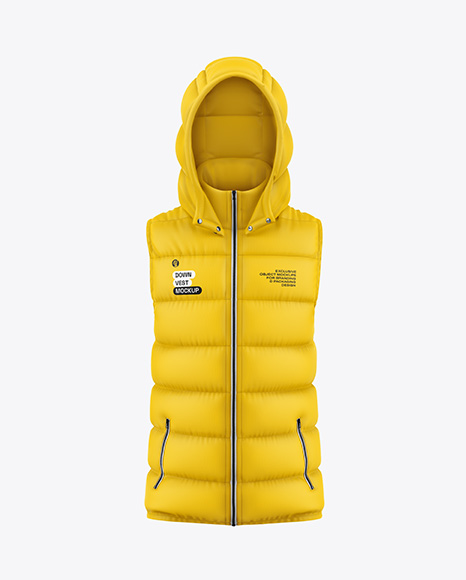 Hooded Down Vest Mockup