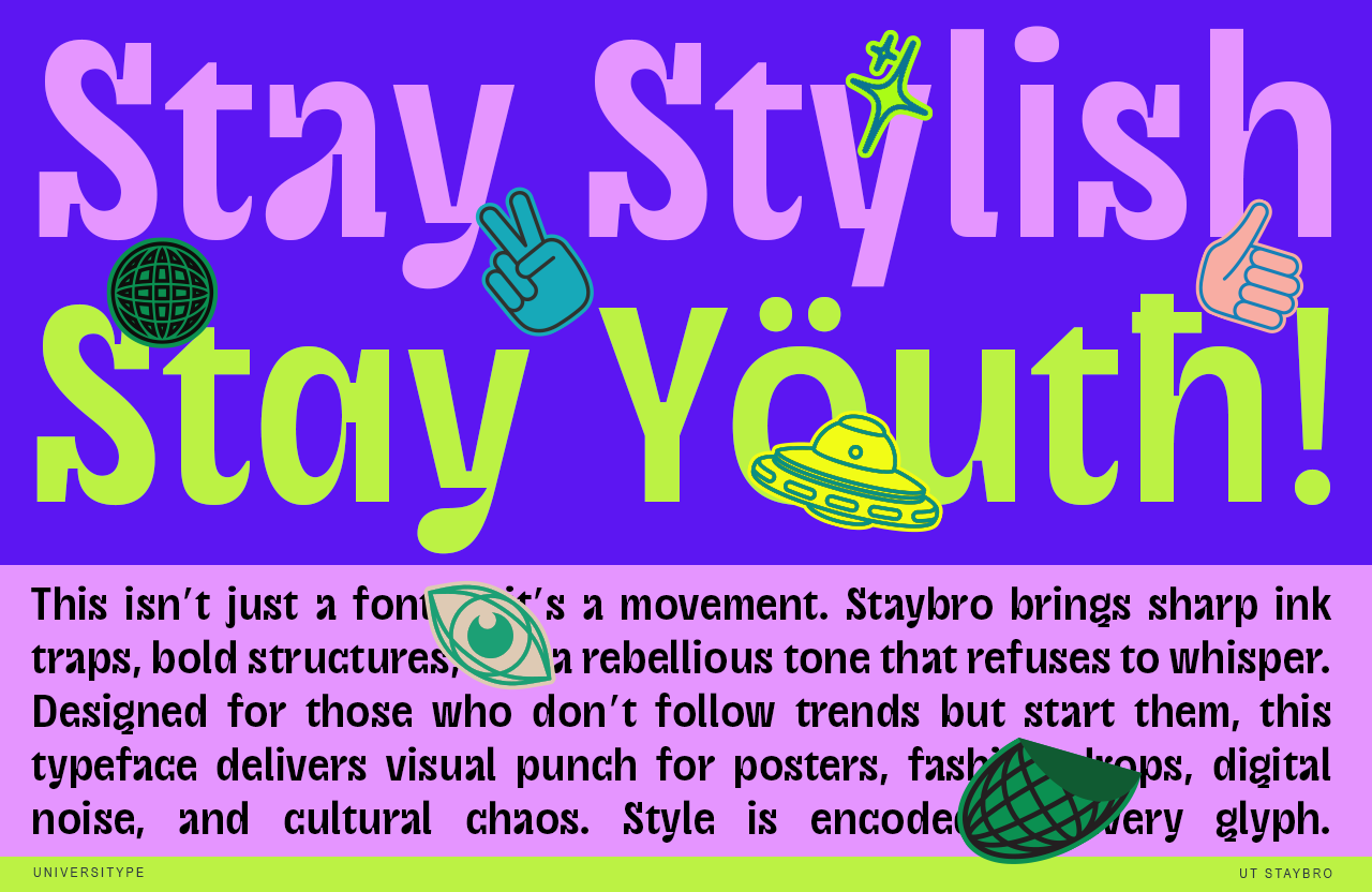 UT Staybro - A Stylish Inktrap Font