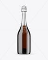 Amber Glass Champagne Bottle Mockup