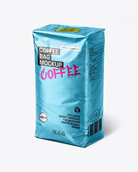 Metallic Coffee Bag Mockup
