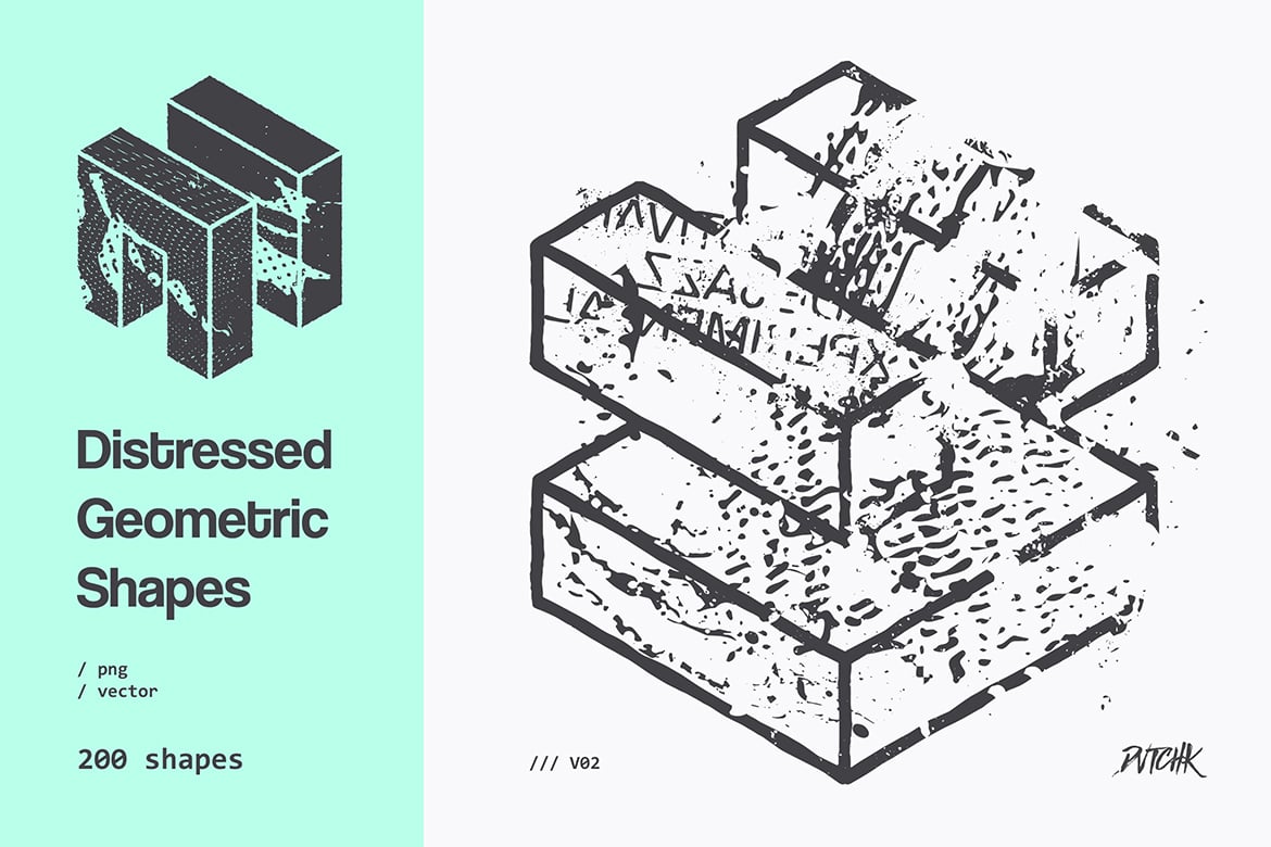 Distressed Geometric Shapes | V02
