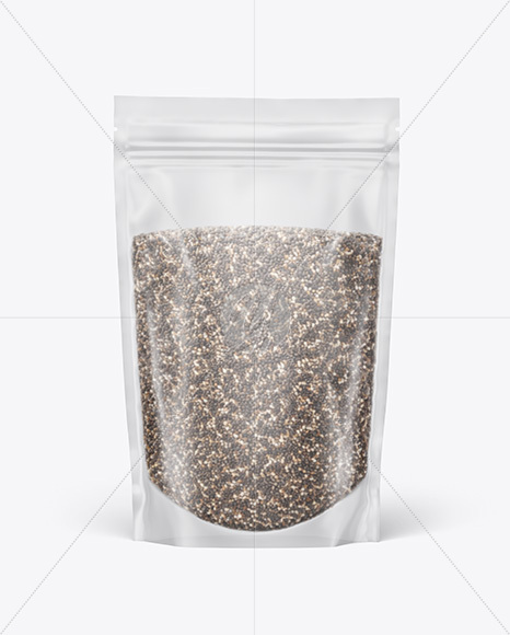 Frosted Stand-Up Pouch w/ Chia Seeds Mockup