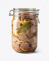 Glass Jar with Clamp Lid Filled Stewed Meat Mockup
