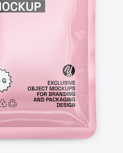 Glossy Sachet Mockup