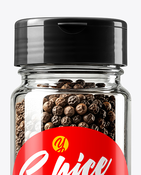 Spice Jar with Whole Black Pepper Mockup