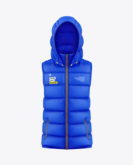 Hooded Down Vest Mockup