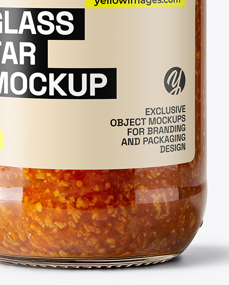 Clear Glass Jar with Meat Ragu Mockup