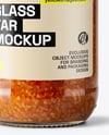 Clear Glass Jar with Meat Ragu Mockup
