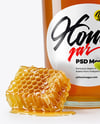 Glass Jar with Linden Honey Mockup