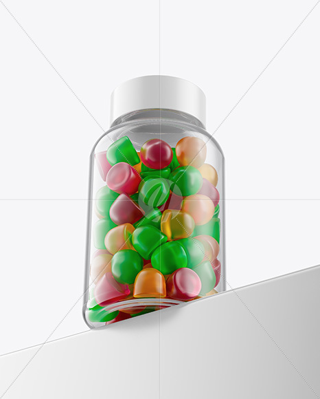 Plastic Bottle with Gummies Mockup