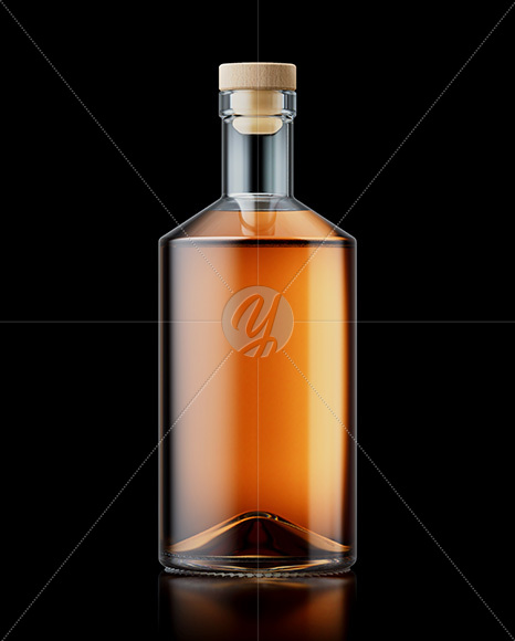 Whiskey Bottle on Black Background Mockup