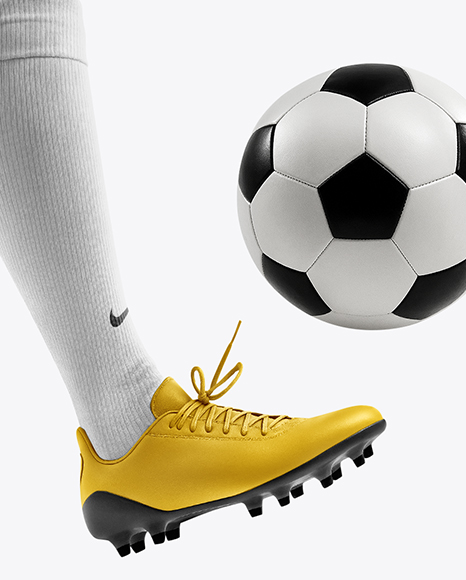 Female Soccer Player Wearing Jersey and Shorts Mockup