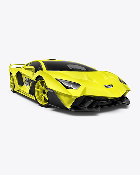 Sport Car Mockup - Front Half Side View - Digital product mockup