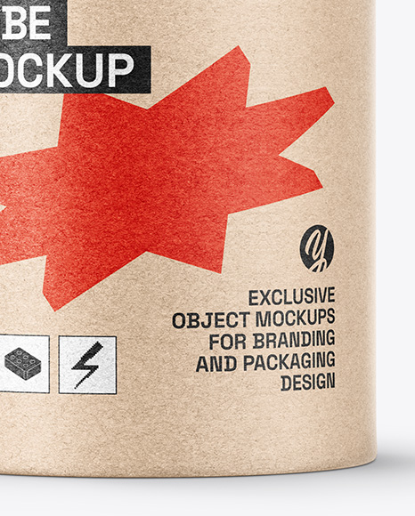 Kraft Paper Tube with Pull Tab Mockup
