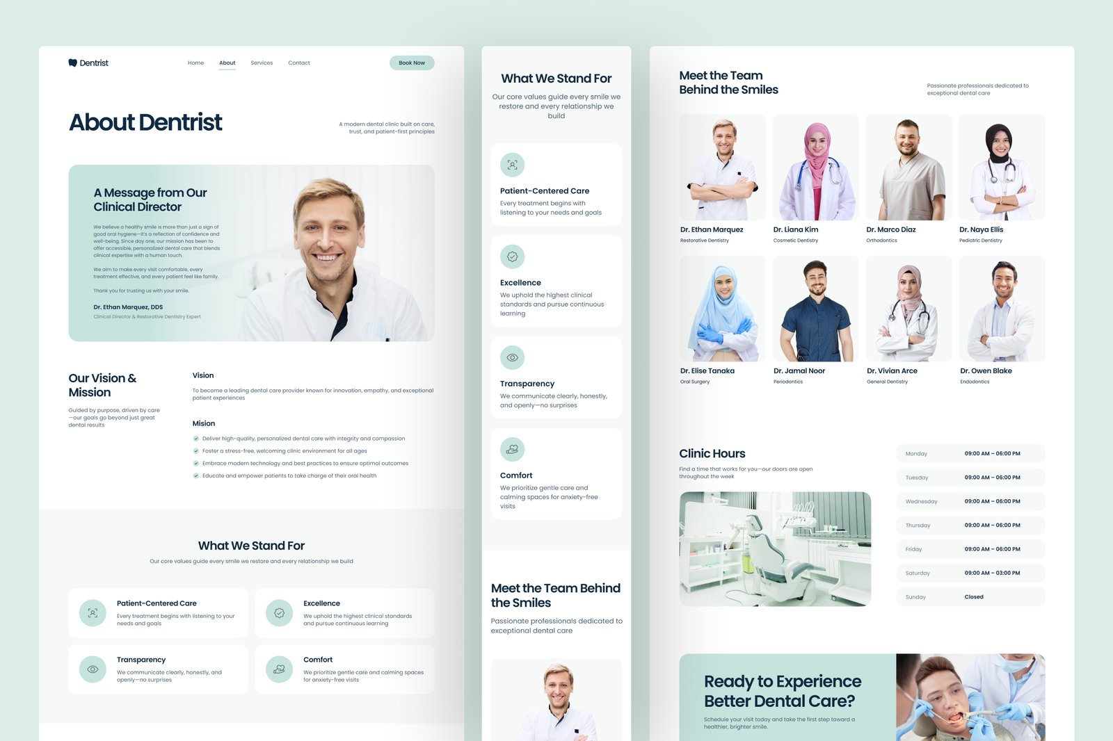 Dentrist - Dental Clinic Website UI Figma Template