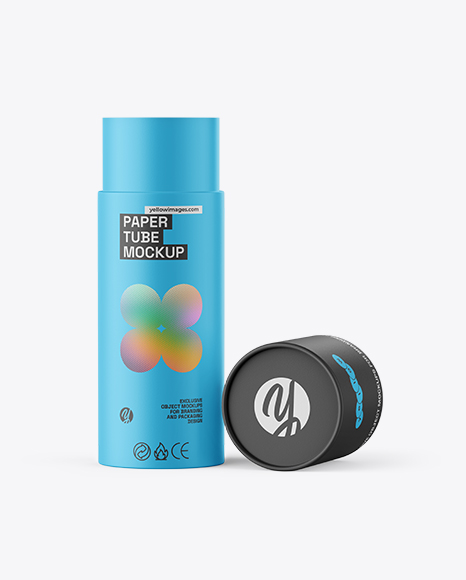 Opened Matte Paper Tube Mockup
