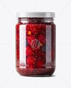 Glass Jar with Mixed Berries Preserves Mockup