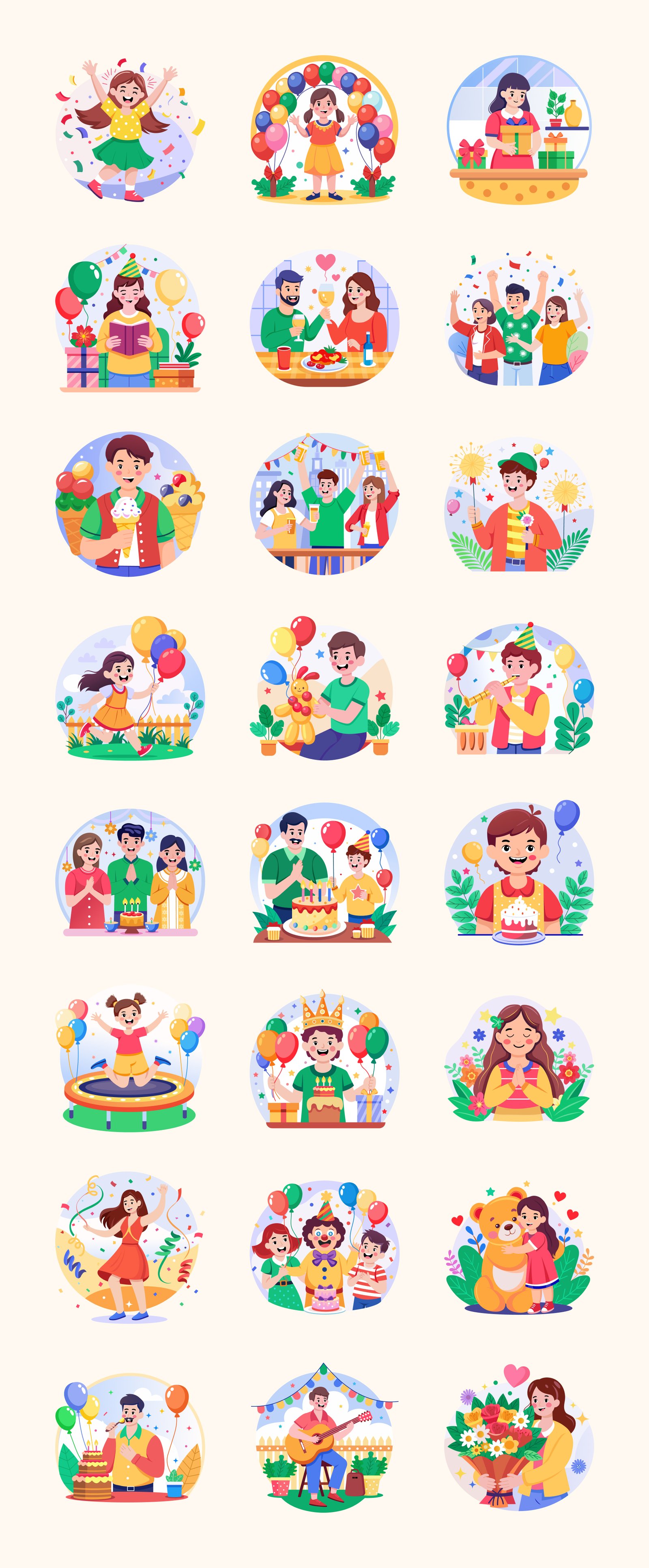 Birthday Illustration Art Set