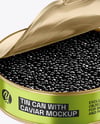 Opened Tin Can w/ Black Caviar Mockup
