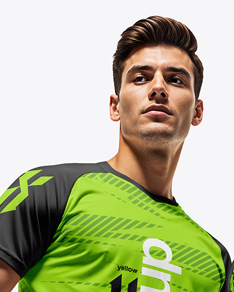 Man Wearing Badminton Uniform Mockup