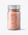 Clear Glass Jar with Pink Salt Mockup