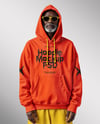 Elderly Black Man Wearing Hoodie and Sweatpants Mockup