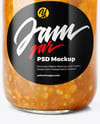 Clear Glass Jar with Orange Jam Mockup