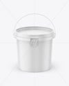 Matte Plastic Bucket with Handle Mockup