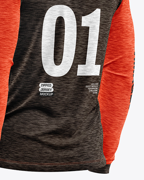 Melange Jersey Mockup - Back Half Side View