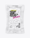 Clear Plastic Flow-Pack with Minced Meat Mockup