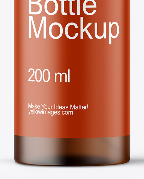 Frosted Amber Cosmetic Bottle with Pump Mockup