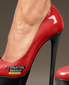 Pair of Stilettos on Woman's Legs Mockup