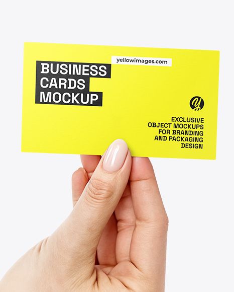 Business Card in a Hand Mockup