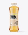 Glass Bottle with Apple Juice Mockup