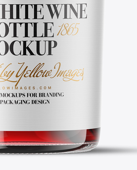 Clear Glass Red Wine Bottle Mockup