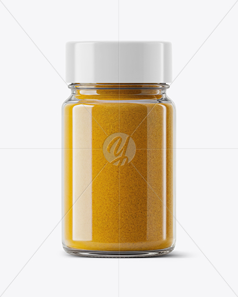 Clear Glass Jar with Curry Mockup