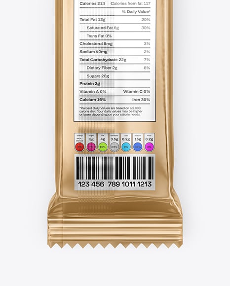 Glossy Metallic Stick Sachet Mockup