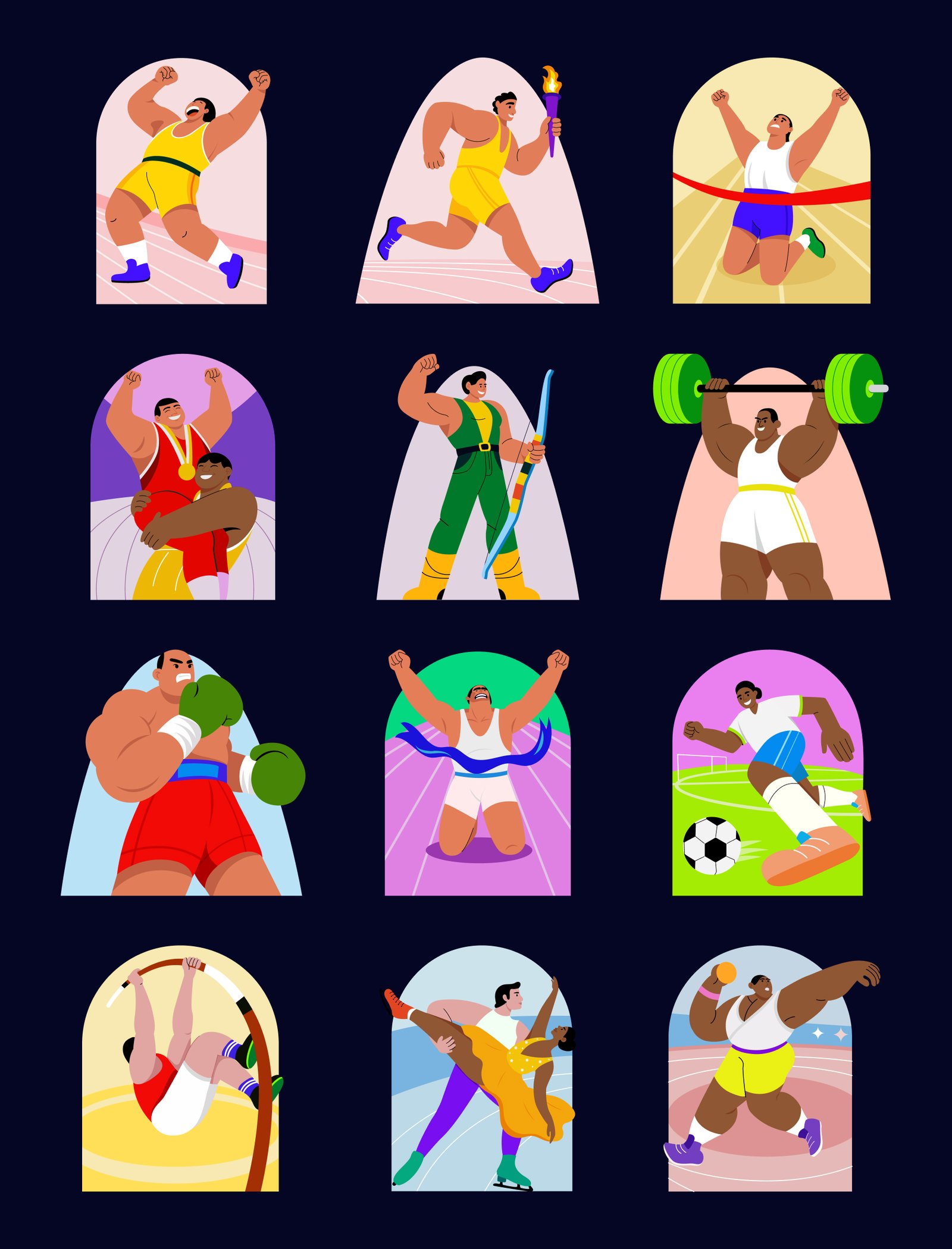 Olympic Illustration Art Set