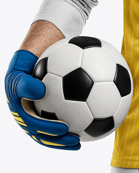 Soccer Goalkeeper Wearing Long Sleeve Jersey and Shorts Mockup