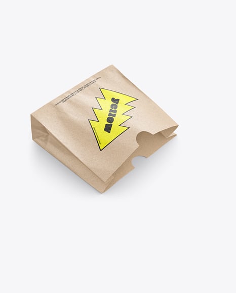Kraft Paper Bag with French Fries Mockup