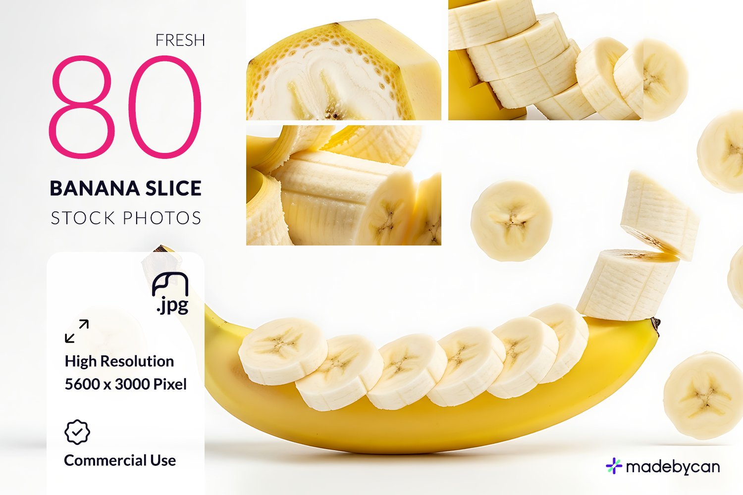 80 Fresh Banana Slice Stock Photos for Creators