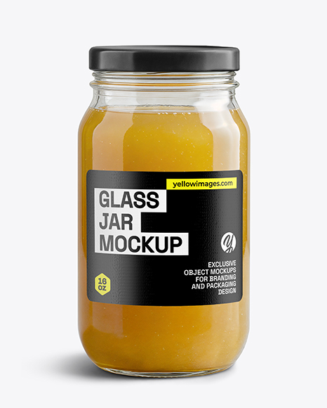 Glass Jar with Chicken Bone Broth Mockup