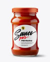 Glass Jar with Tomato Paste Mockup