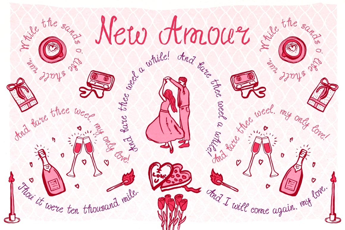 New Amour romantic handwritten font