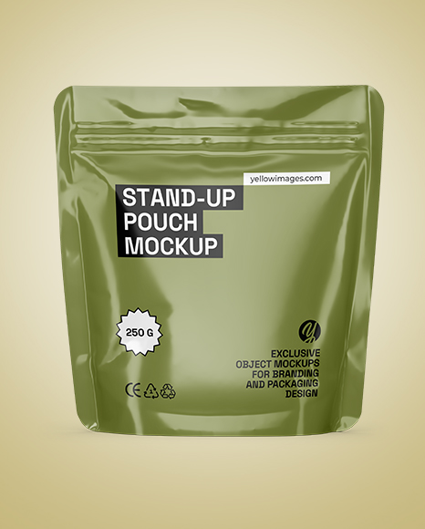 Glossy Stand-up Pouch Mockup