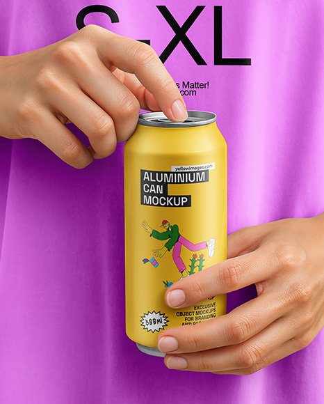 Drink Can in Hands Mockup