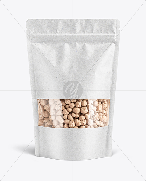 Kraft Stand-up Pouch with Chickpea Mockup