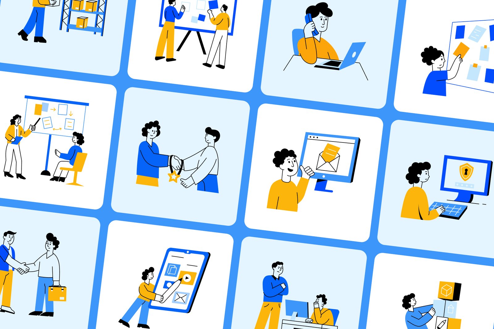 Workplace Illustrations Art Set